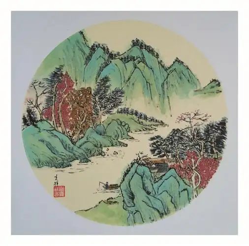 国画山水九十七一一百青绿山水小品
