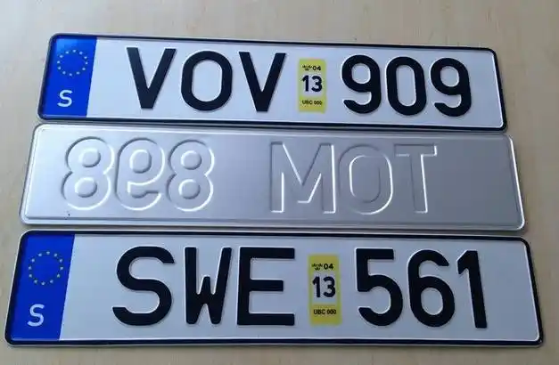 北欧瑞典的车牌号是有三个字母三个数字组成.