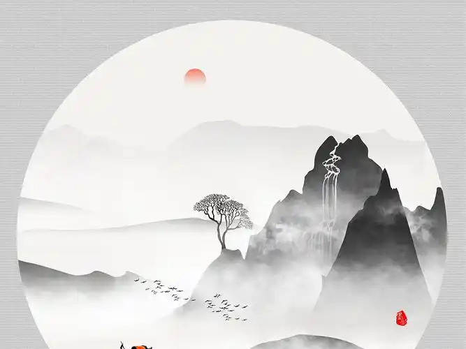 新中式现代意境水墨画写意抽象水墨画