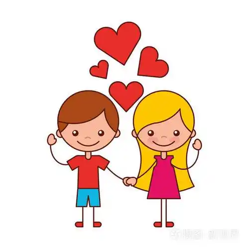 男女情心卡通矢量图