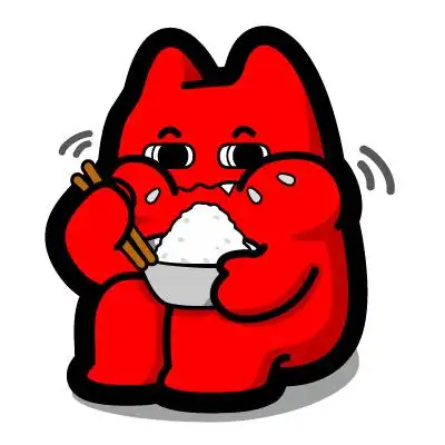 g67【魔鬼猫表情-吃饭】#全身 咀嚼 筷子 碗 米饭 盯 坐 ip 魔性 斗图