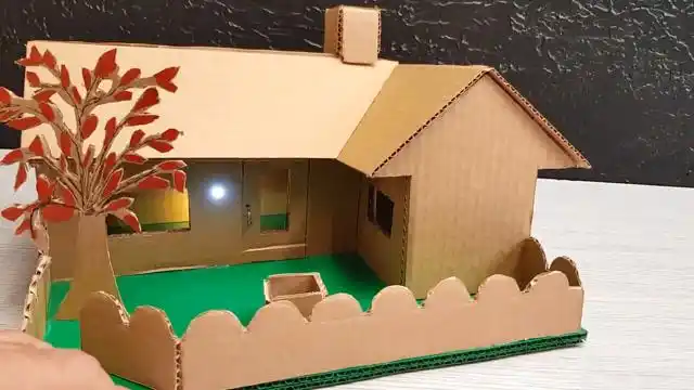 创意手工diy:教你如何用硬纸板制作一个漂亮的小房子!