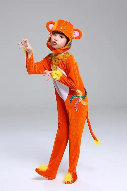 新款儿童动物金丝猴表演小猴子幼儿舞蹈连体卡通儿童演出服