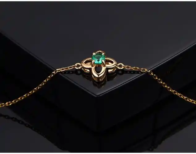 米莱珠宝018克拉天然祖母绿手链18k金宝石镶嵌加工手链女