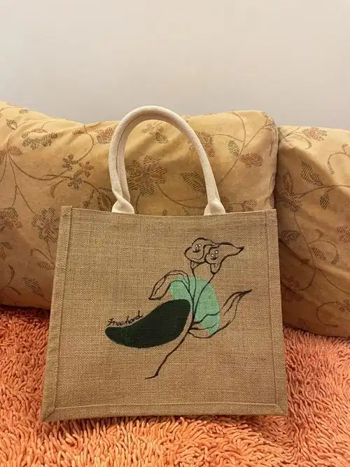 无印良品黄麻包diy手绘改造