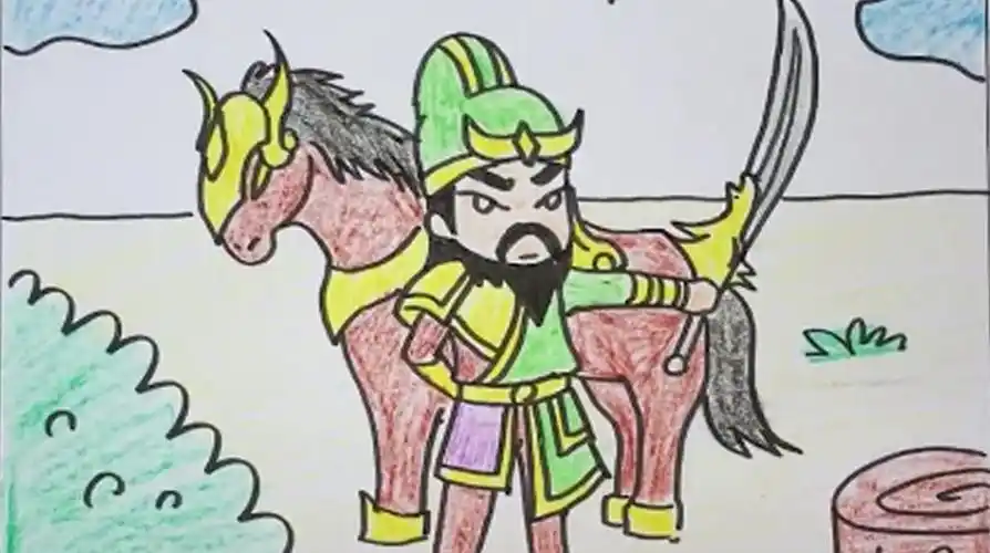 关羽踦马怎么画简笔画