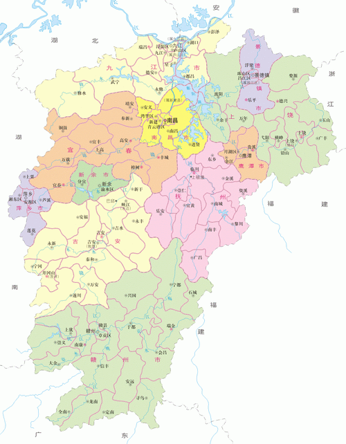 「地图视界」江西省行政区划沿革(1949~1999)