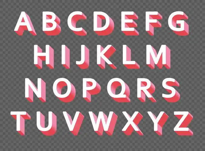粉色立体英文字母