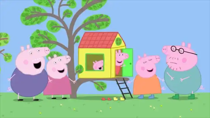 小猪佩奇:猪爷爷手真巧,给孩子们做了树屋,看着真好看_新浪新闻
