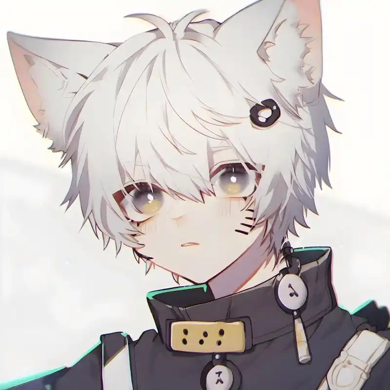 njijourney |ai头像vol.16  白毛狐狸少年> ai作图,自由拿图.