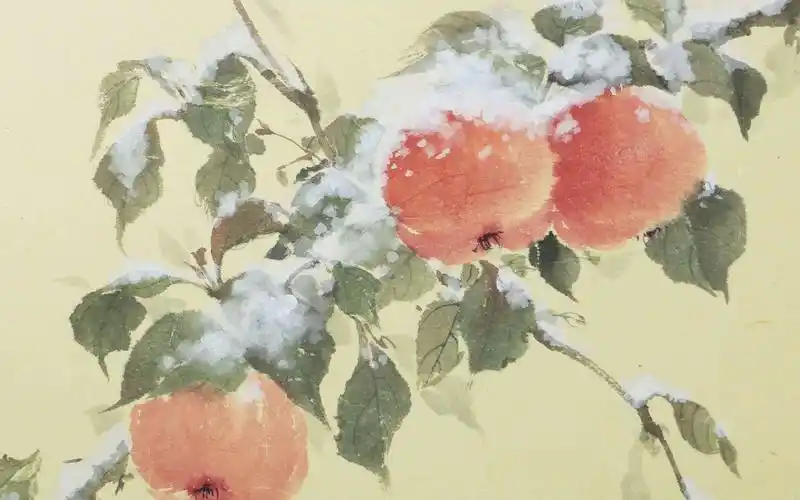 国画写意苹果岁岁平安