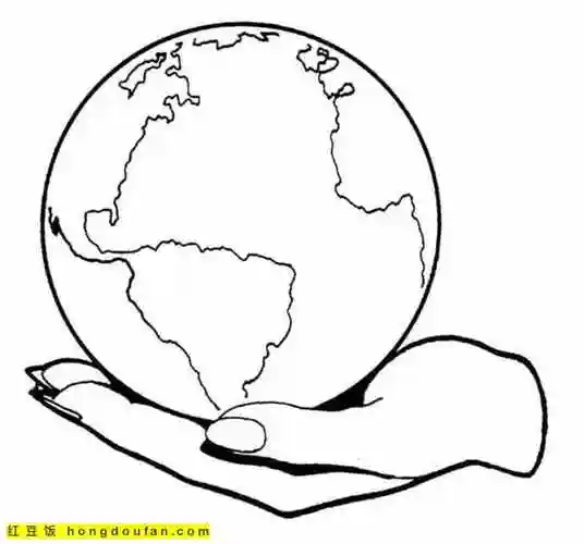 10张保护地球卡通涂色简笔画小手捧着地球要如何画