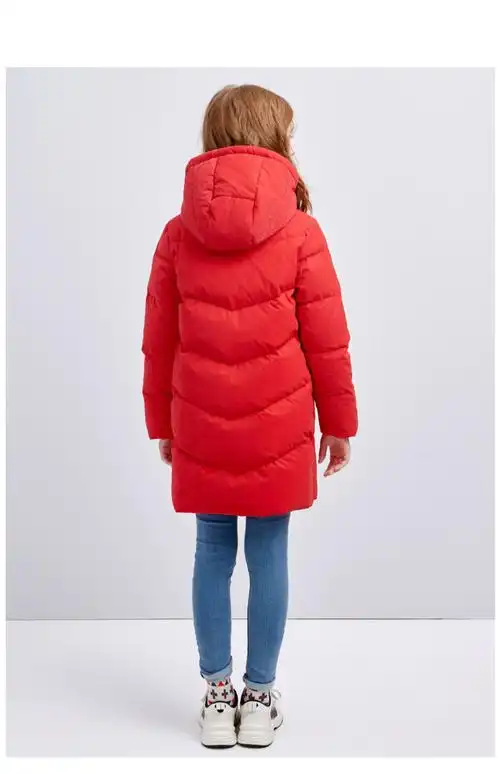 笛莎童装女童羽绒服2020冬季新款中大童儿童时尚简约中长羽绒服