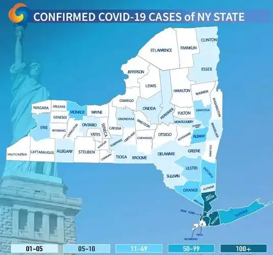 纽约州一夜检测8000人病床缺6万张美军医疗船将抵港