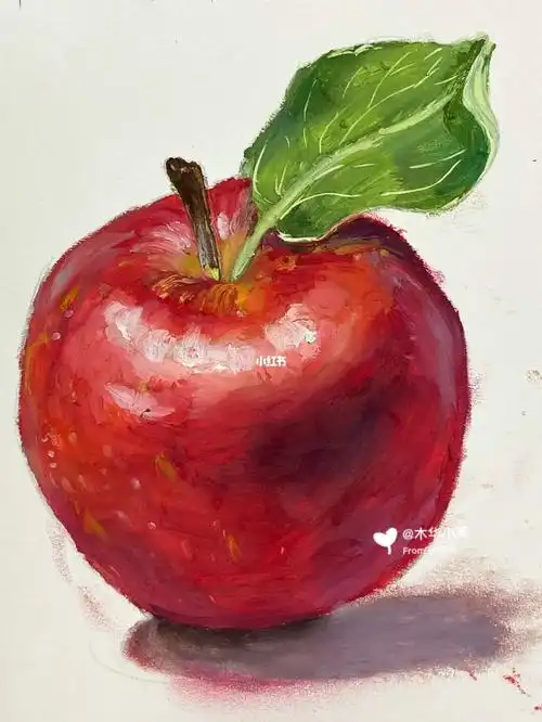 油画棒水果基础课苹果课件