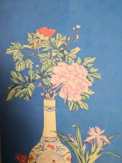 朗世宁 花瓶k110四尺中堂画 实物拍摄 
材质