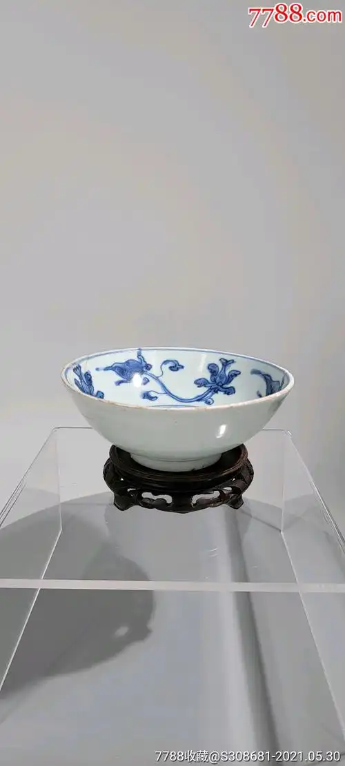 明代中期缠枝宝相花精品青花碗,民窑细路精品,包老保真_青花瓷_知古山