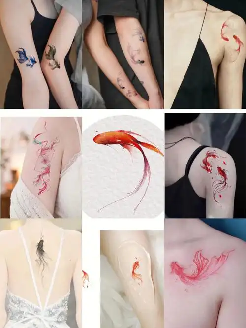 象征好运的锦鲤纹身