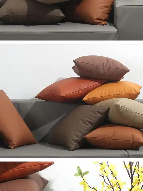 芝华士皮沙发抱枕22年新品沙发皮抱枕套真皮轻奢靠枕高端美式北欧现代