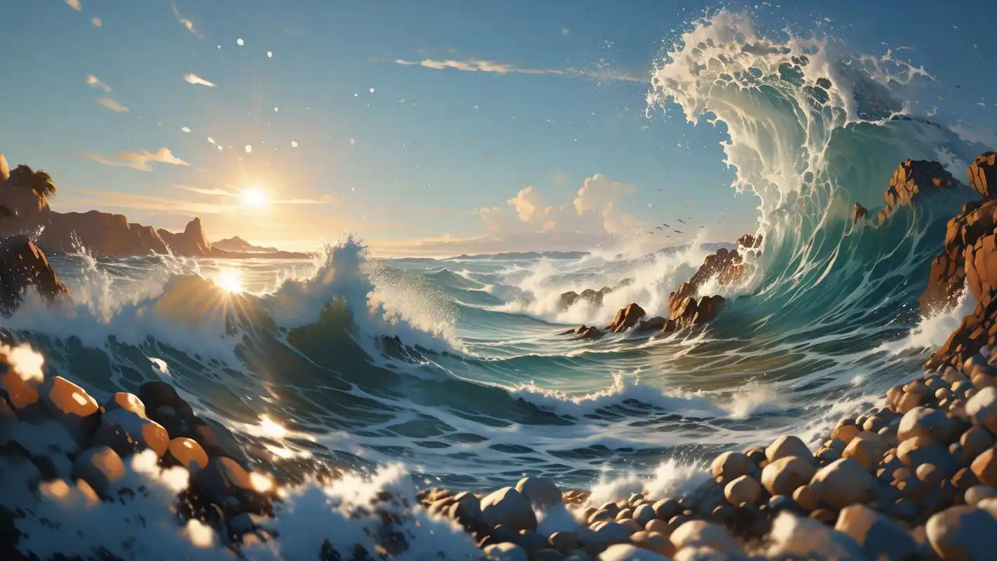 983d立体海浪壁纸,打造炫酷桌面99