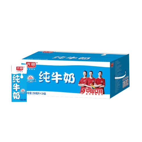 光明牛奶乳品 bright 光明 纯牛奶 250ml*24盒整箱多少钱-聚超值