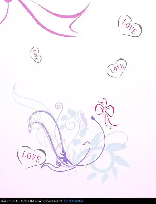 可爱心形花藤爱情花纹背景