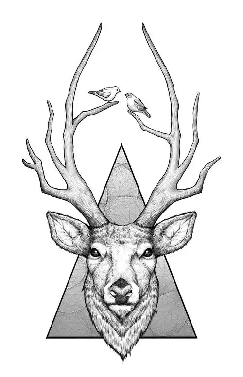 鹿头|插画|艺术插画|mr天_原创作品-站酷zcool