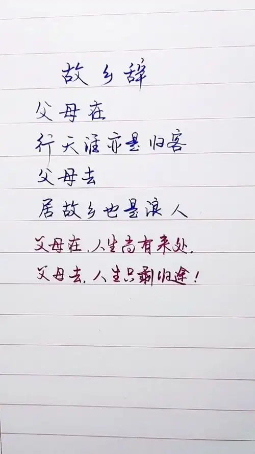 父母在,人生尚有来处,父母去,人生只剩归途