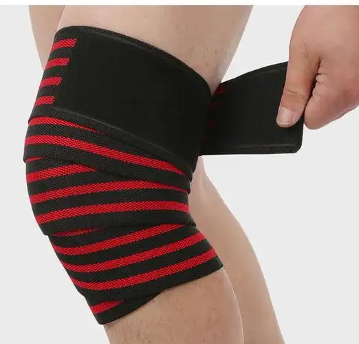 弹力绷带护膝深蹲举重缠绕加压护腿健身训练膝盖绑带室外运动护具