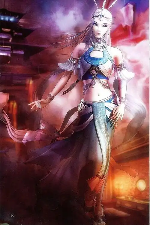 找一张秦时明月雪女图片.舞女装.全身图.背景是一座燃烧的大楼.