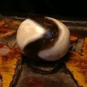 西藏包浆虎牙水纹天珠天然玛瑙桶珠男女项链吊坠多宝手串背云配饰