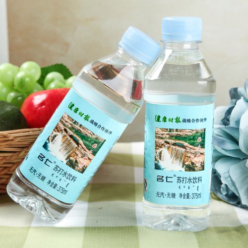 名仁苏打水饮料375ml天然无糖碱性碳酸碳酸气气泡气泡水