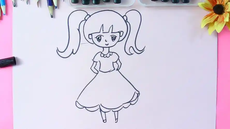 怎样简单画漂亮的小女孩