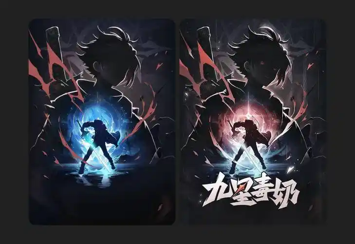 墨言教育丨ai绘画商用案例:腾讯动漫海报《九星毒奶》_关键词_素材_人