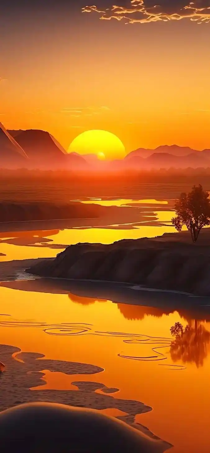 黄河落日圆系列 就问你母亲河的晚霞美不美 #一起享受大自然的 - 抖音