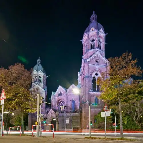 教堂,风景,慕尼黑,夜晚_高清图片_全景视觉
