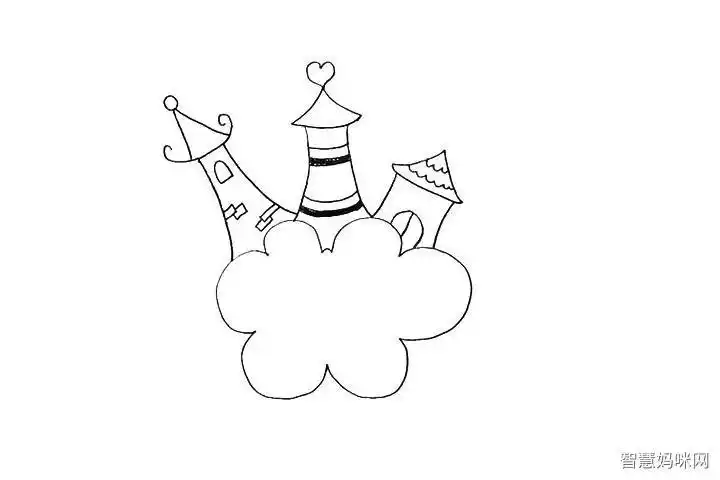 天空城堡简笔画