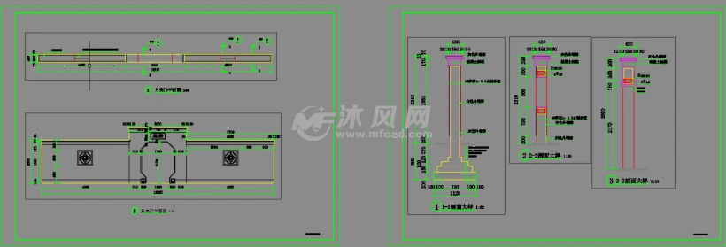月亮门做法详图图纸下载_小品及配套设施施工图图纸 - 沐风网