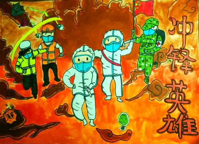 碧华实验学校 吴佳漫 12岁画 《冲锋英雄》 指导老师:李晓婷.jpg