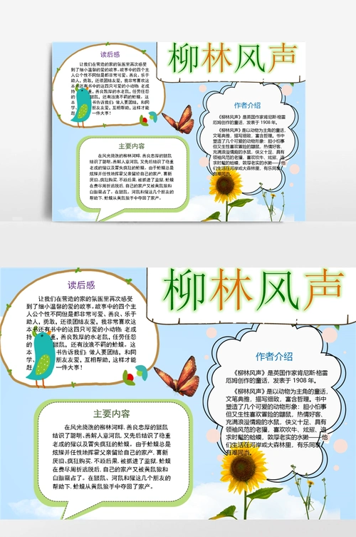 柳林风声名著阅读手抄报word