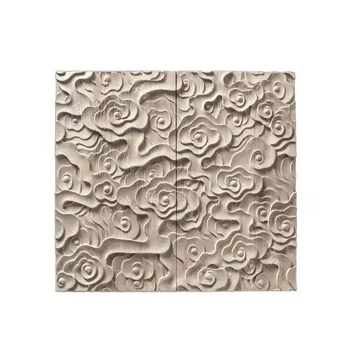 东阳木雕中式实木祥云云浮雕花圆形长方形贴花木雕