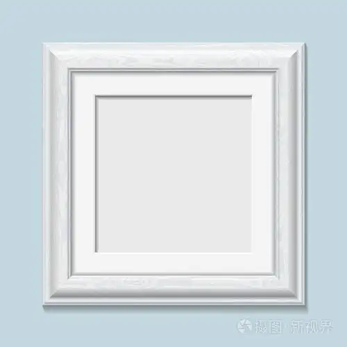 白色方形木制相框, 矢量