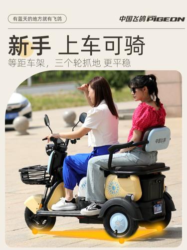 飞鸽国标电动三轮车家用小型老人代步车老年助力车可上牌电瓶车