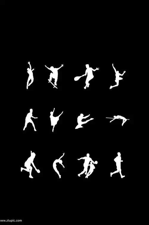 矢量运动人物剪影素材