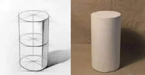 素描教程零基础画素描石膏 圆柱体的绘画步骤