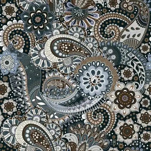 印度的装饰品.矢量装饰花和佩斯利.民族风格.织物,卡, web, 剪纸设计