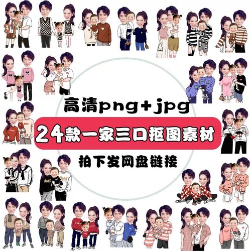 q版可爱卡通儿童宝宝手绘大头照半身头像素材无头小人抠图png模板