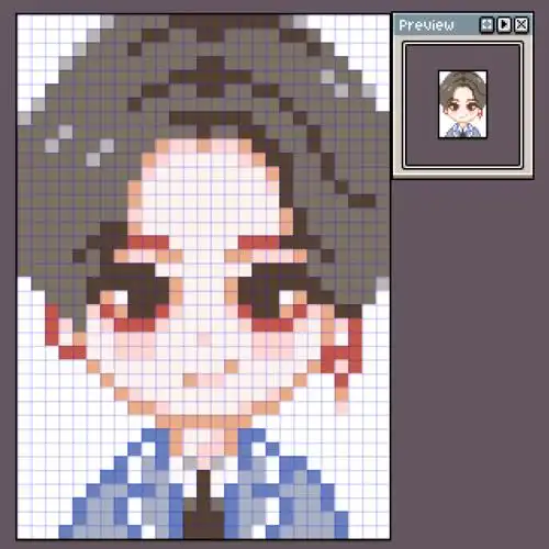 a5手绘像素画课堂第26课蔡徐坤q版像素画步骤图