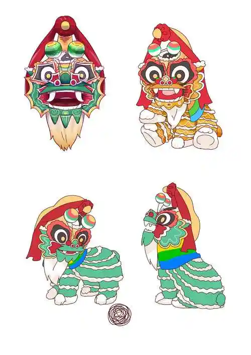 汕尾传统麒麟吉祥物《虎狮》