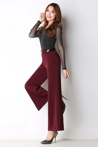 2016新款阔腿裤春秋时尚高腰大脚喇叭裤女甩腿宽松休闲九分.